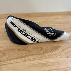 Callaway Rogue ST Driver Head Cover Golf Club Leather 3 Wood White Black Sport